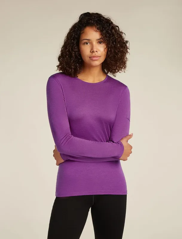Icebreaker Merino 200 Oasis Long Sleeve Crew Thermal Top - Woman - Passion - Size XS sold by Icebreaker