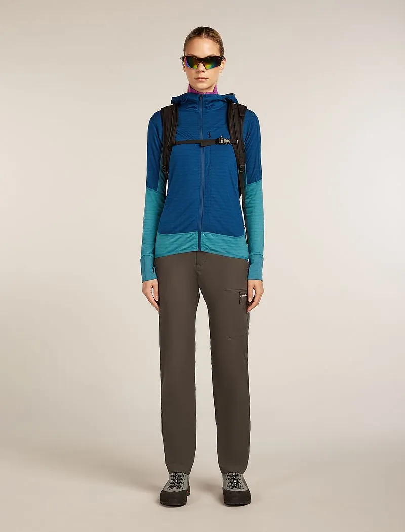 Icebreaker Merino Blend 300 RealFleece™ Descender Long Sleeve Zip Hoodie - Woman - Topaz/atlantis - Size M sold by Icebreaker product image thumbnail 4