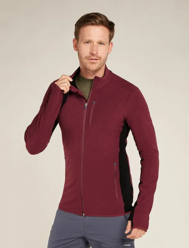 Icebreaker Descender Long Sleeve Zip Jacket - Man - Port/black - Size XXL sold by Icebreaker
