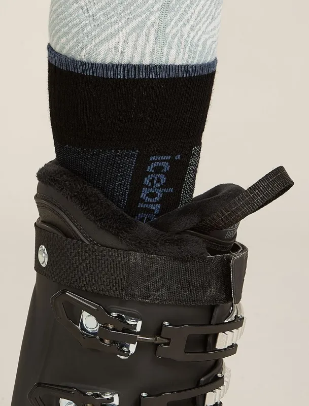 Icebreaker Merino Ski+ Light Over The Calf Socks - Woman - Black/dawn - Size S sold by Icebreaker
