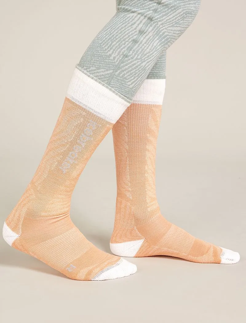 Icebreaker Merino Ski+ Light Over The Calf Socks Mountain Contour - Woman - Feldspar/snow - Size L sold by Icebreaker product image thumbnail 3