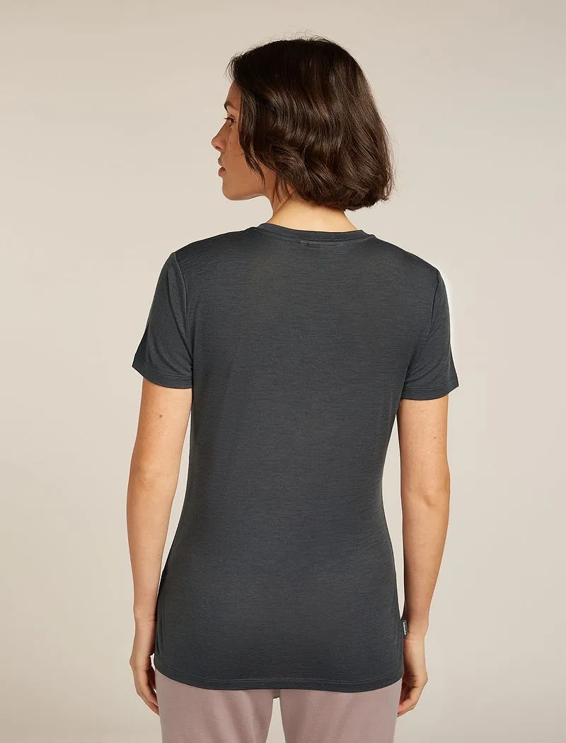 Icebreaker Merino 150 Tech Lite Short Sleeve T-Shirt Sunrise Summit - Woman - Obsidian - Size M sold by Icebreaker product image thumbnail 2