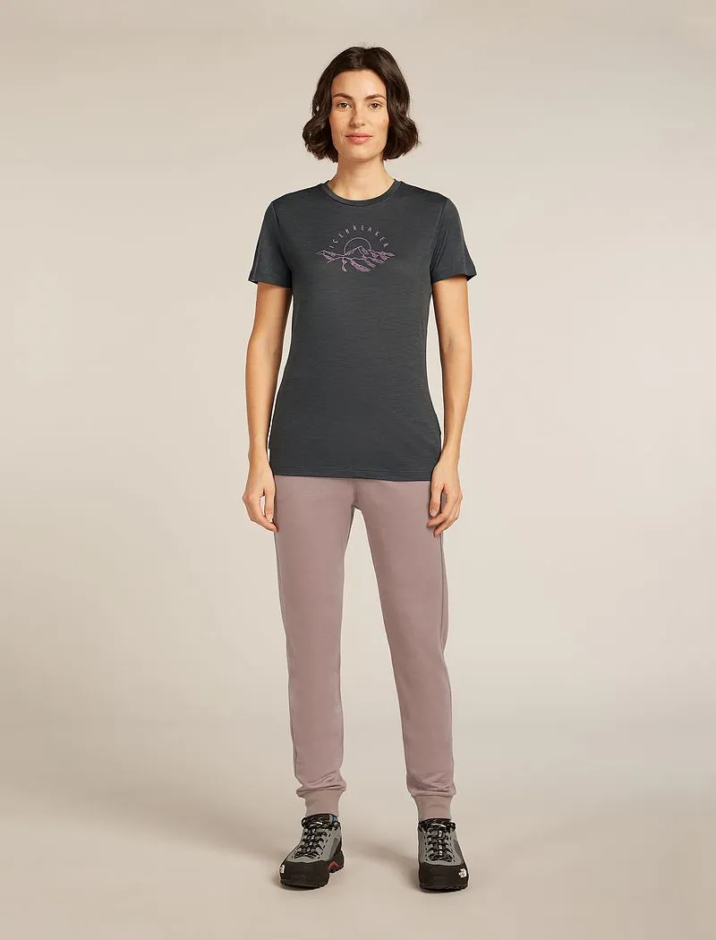 Icebreaker Merino 150 Tech Lite Short Sleeve T-Shirt Sunrise Summit - Woman - Obsidian - Size M sold by Icebreaker product image thumbnail 3