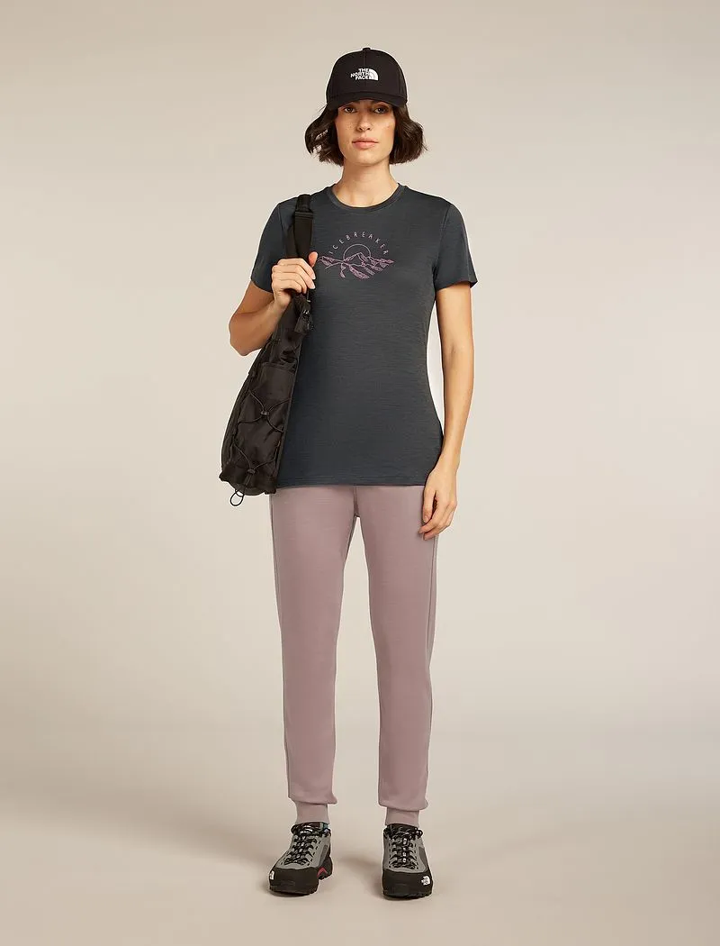 Icebreaker Merino 150 Tech Lite Short Sleeve T-Shirt Sunrise Summit - Woman - Obsidian - Size M sold by Icebreaker product image thumbnail 4
