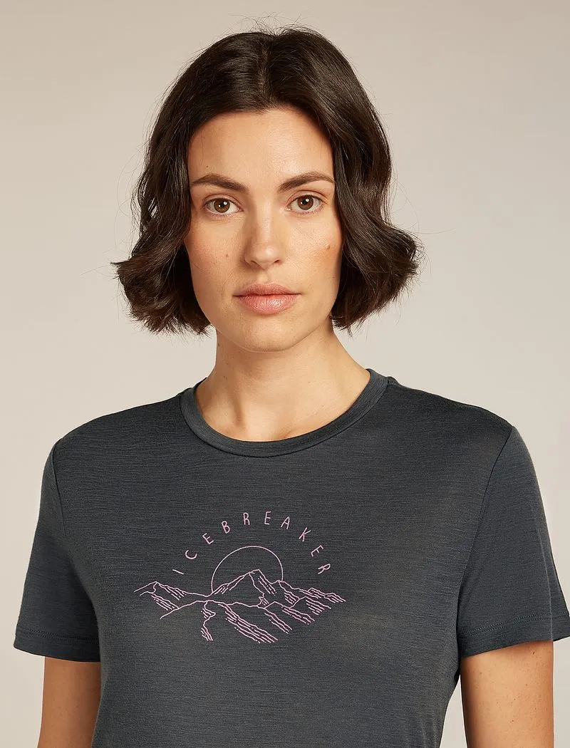 Icebreaker Merino 150 Tech Lite Short Sleeve T-Shirt Sunrise Summit - Woman - Obsidian - Size M sold by Icebreaker product image thumbnail 5
