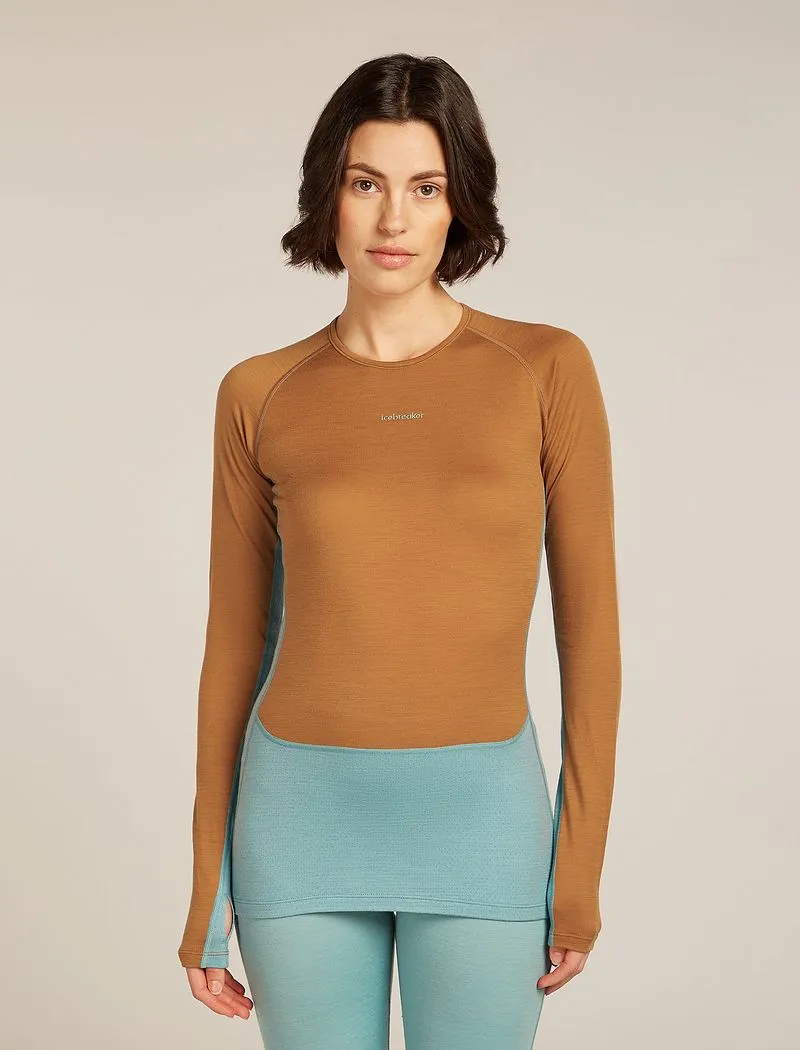 Icebreaker Merino 200 ZoneKnit™ Long Sleeve Crew Thermal Top - Woman - Hydro/trail - Size XL sold by Icebreaker
