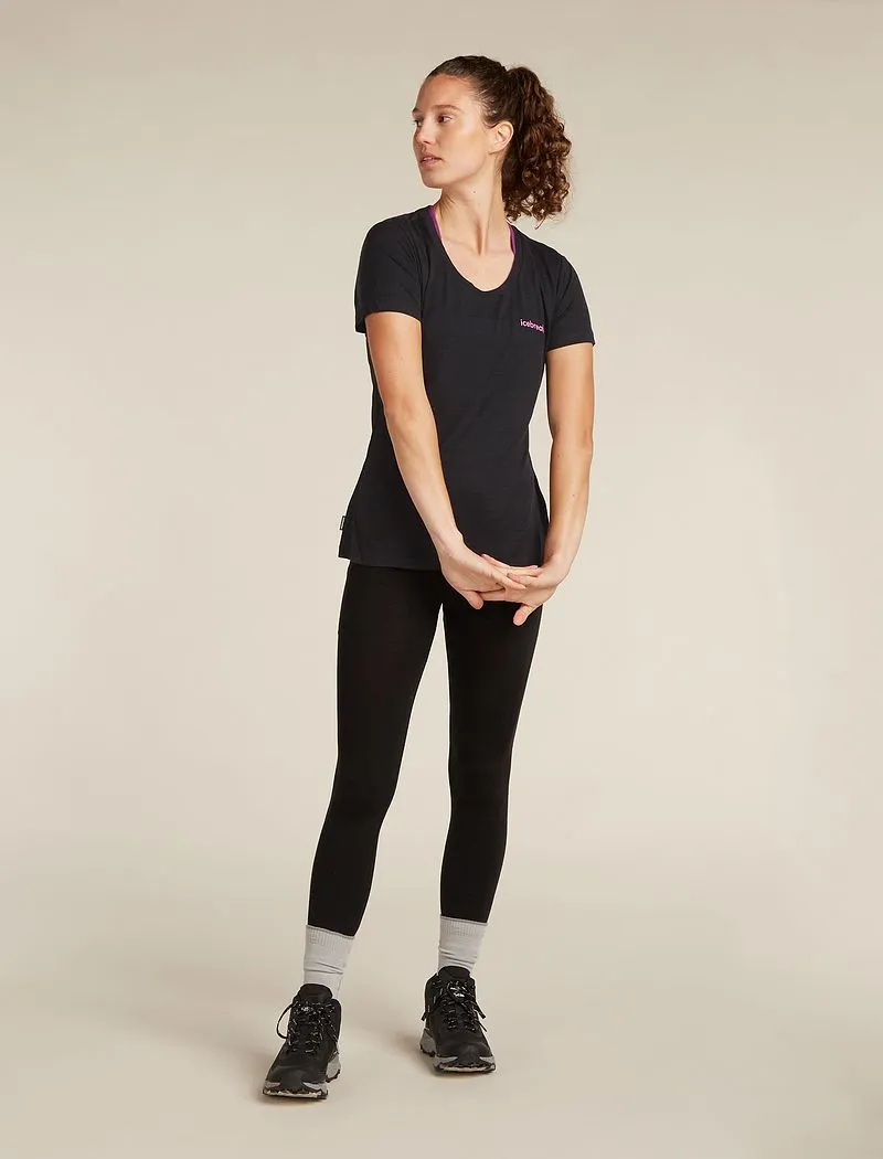 Icebreaker Merino 150 Tech Lite Short Sleeve Scoop T-Shirt Tee IB Wordmark - Woman - Black - Size S sold by Icebreaker product image thumbnail 3