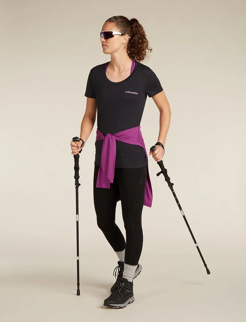 Icebreaker Merino 150 Tech Lite Short Sleeve Scoop T-Shirt Tee IB Wordmark - Woman - Black - Size S sold by Icebreaker product image thumbnail 4