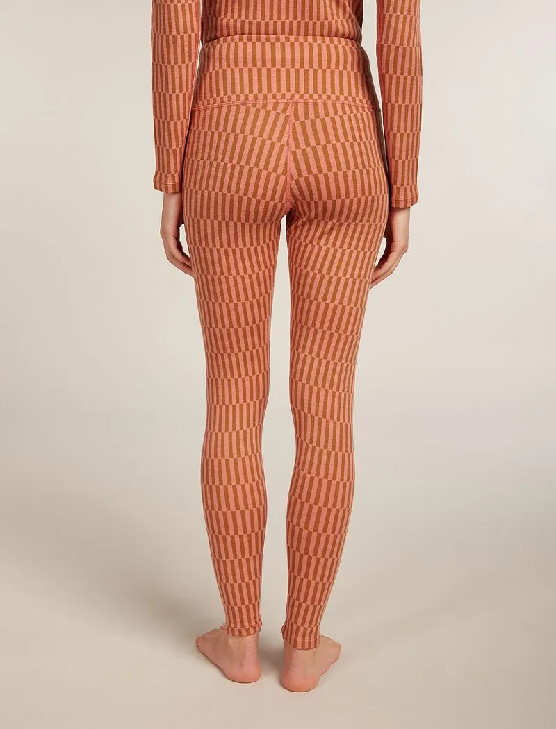 Icebreaker Merino 260 Tech Vertex High Rise Thermal Leggings Snow Grid - Woman - Trail/acid Pink - Size S sold by Icebreaker product image thumbnail 2