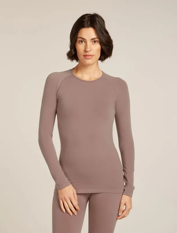 Icebreaker Merino Blend 260 ZoneKnit™ Seamless Long Sleeve Crew Thermal Top - Woman - Summit - Size XS sold by Icebreaker