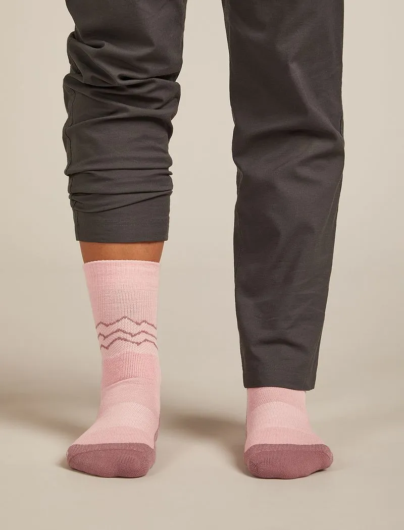 Icebreaker Merino Hike+ Medium Crew Socks Across the Peaks - Woman - Blush/summit - Size L sold by Icebreaker product image thumbnail 4