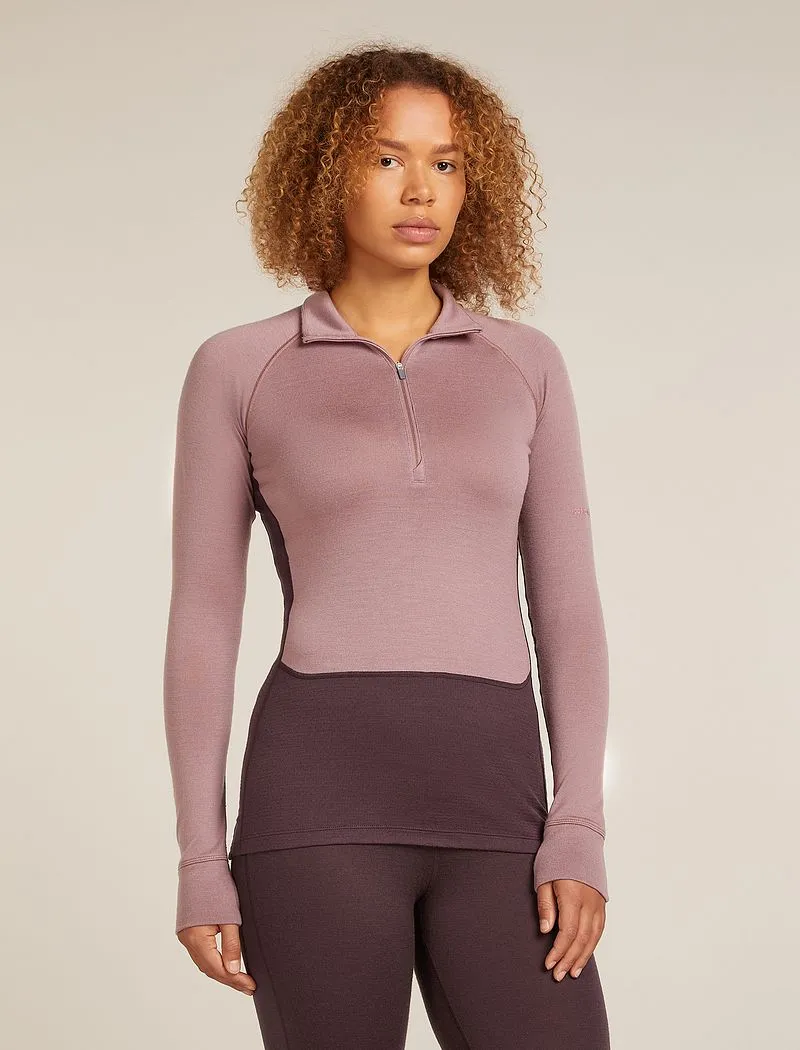 Icebreaker Merino 260 ZoneKnit™ Long Sleeve Half Zip Thermal Top - Woman - Java/summit - Size L sold by Icebreaker