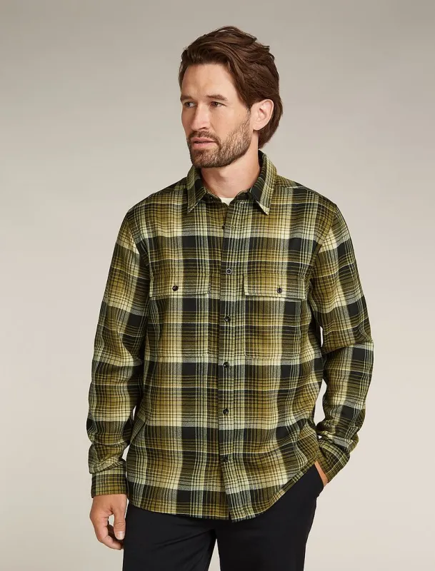 Icebreaker Merino 200 Dawnder Long Sleeve Flannel Shirt Plaid - Man - Algae/black - Size L sold by Icebreaker