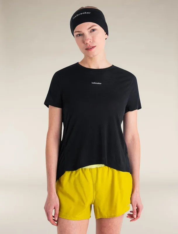 Icebreaker Merino Blend 125 Cool-Lite™ Speed Short Sleeve Slit Back T-Shirt - Woman - Black - Size XS made by Icebreaker