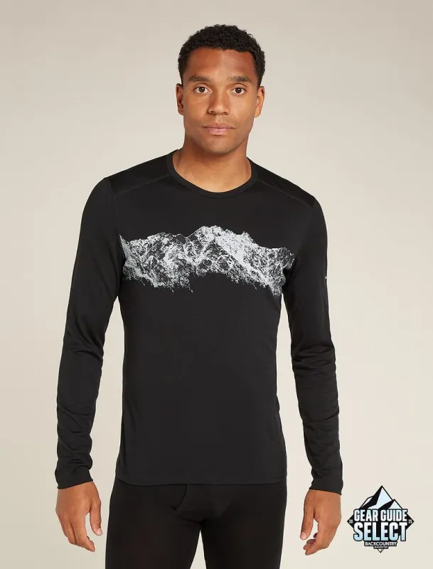 Icebreaker Merino 200 Oasis Long Sleeve Crew Thermal Top Remarkables - Man - Black - Size S made by Icebreaker