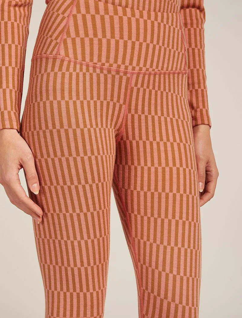 Icebreaker Merino 260 Tech Vertex High Rise Thermal Leggings Snow Grid - Woman - Trail/acid Pink - Size XL sold by Icebreaker product image thumbnail 5