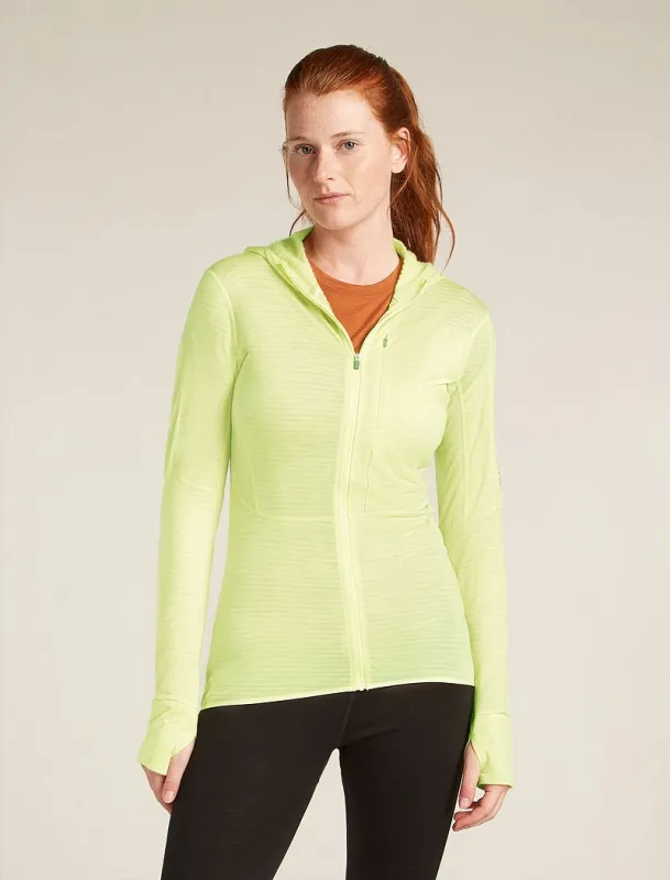 Icebreaker Merino Blend 200 Realfleece™ Descender Long Sleeve Zip Hoodie - Woman - Citrine - Size M sold by Icebreaker