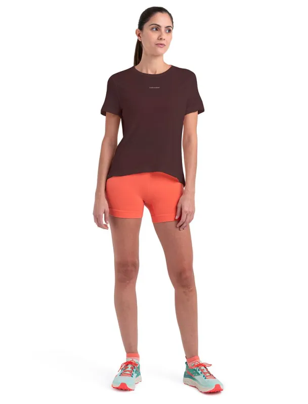 Icebreaker Merino Blend 125 Cool-Lite™ Speed Short Sleeve Slit Back T-Shirt - Woman - Bittersweet - Size S sold by Icebreaker