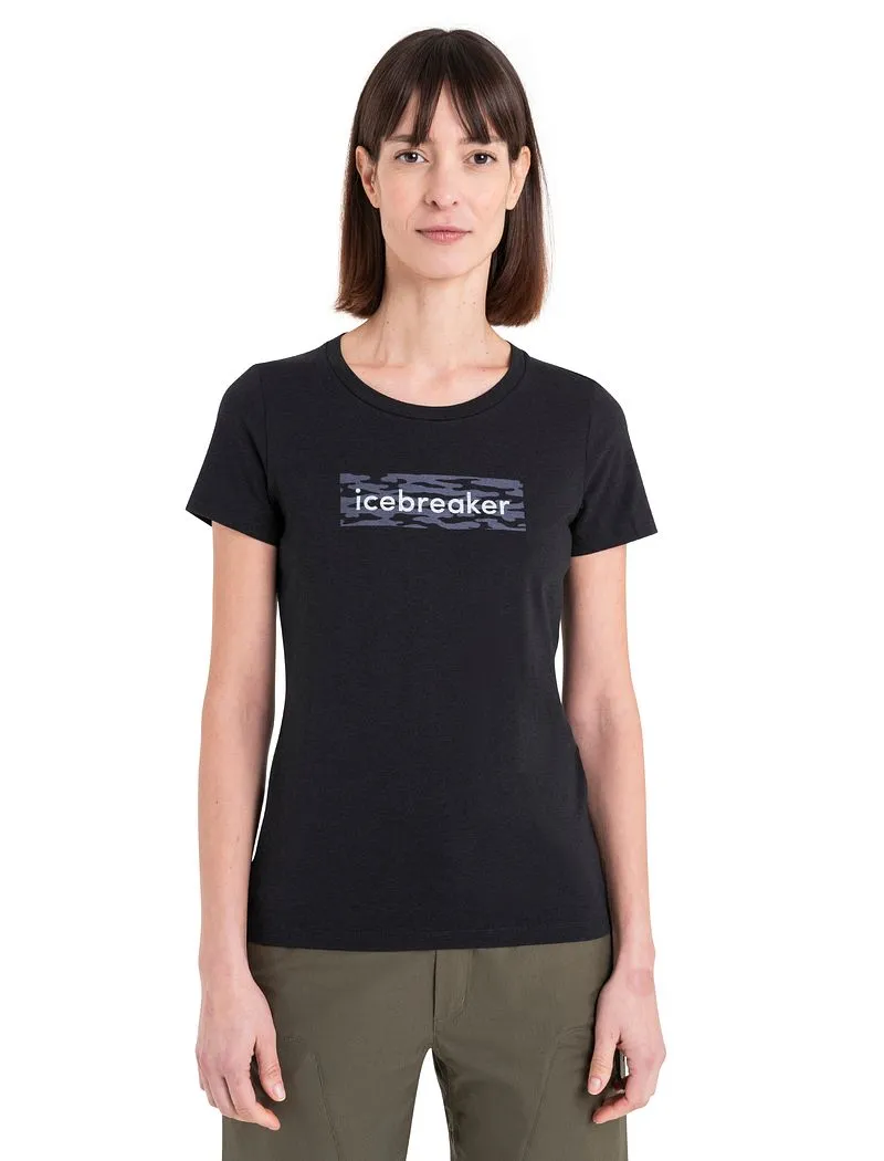Icebreaker Merino Blend Central Classic T-Shirt Glacial Flow Logo - Woman - Black - Size L sold by Icebreaker