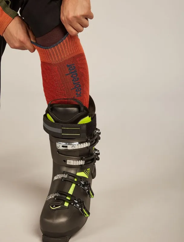 Icebreaker Merino Ski+ Light Over The Calf Socks Mountain Contour - Man - Agate/fervid - Size S sold by Icebreaker