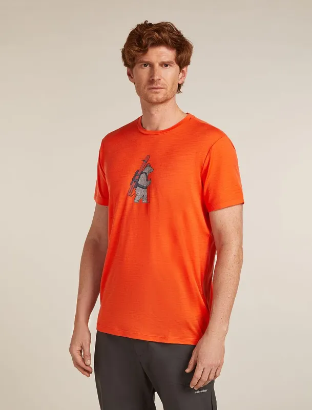 Icebreaker Merino 150 Tech Lite Short Sleeve T-Shirt Bear Tour - Man - Fervid - Size S sold by Icebreaker