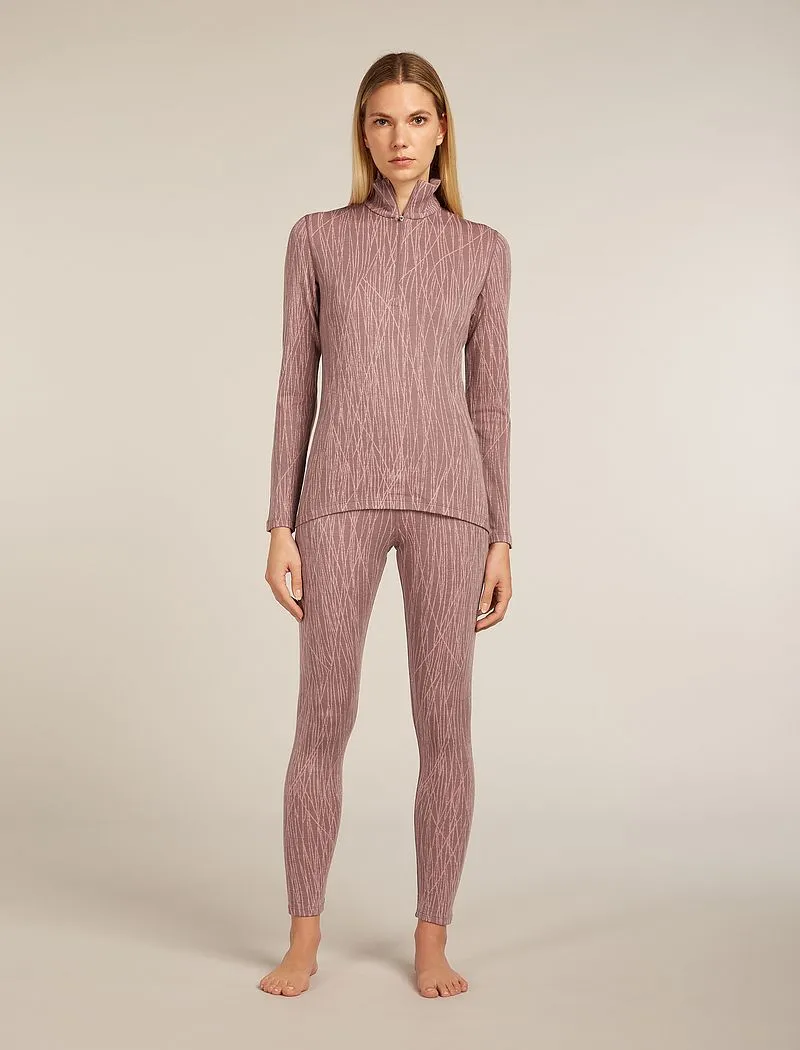 Icebreaker Merino 260 Tech Vertex Long Sleeve Half Zip Thermal Top Delta Lines - Woman - Summit/blush - Size S sold by Icebreaker product image thumbnail 3