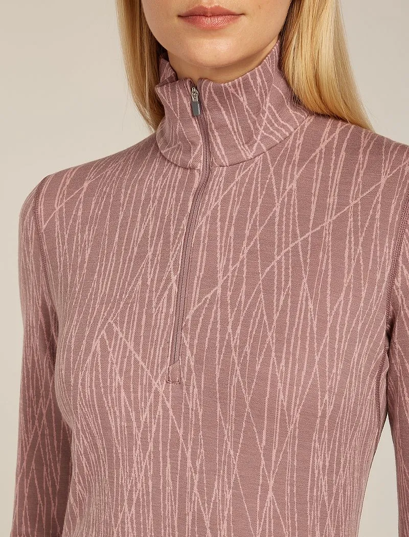 Icebreaker Merino 260 Tech Vertex Long Sleeve Half Zip Thermal Top Delta Lines - Woman - Summit/blush - Size S sold by Icebreaker product image thumbnail 5