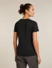 Icebreaker Merino 150 Tech Lite Short Sleeve T-Shirt IB Wordmark - Woman - Black - Size XL sold by Icebreaker