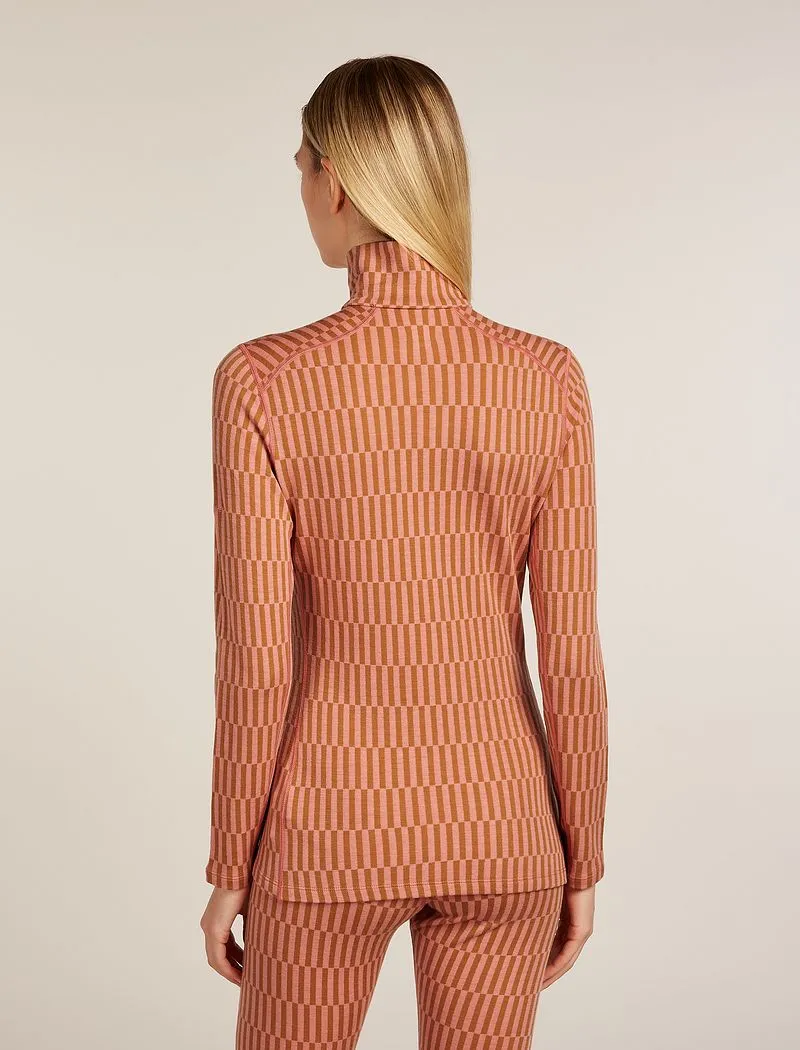 Icebreaker Merino 260 Tech Vertex Long Sleeve Half Zip Thermal Top Snow Grid - Woman - Trail/acid Pink - Size M sold by Icebreaker product image thumbnail 2