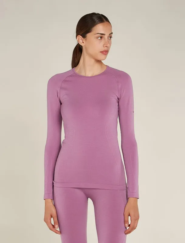 Icebreaker Merino Blend 260 ZoneKnit™ Seamless Long Sleeve Crew Thermal Top - Woman - Deco - Size L sold by Icebreaker