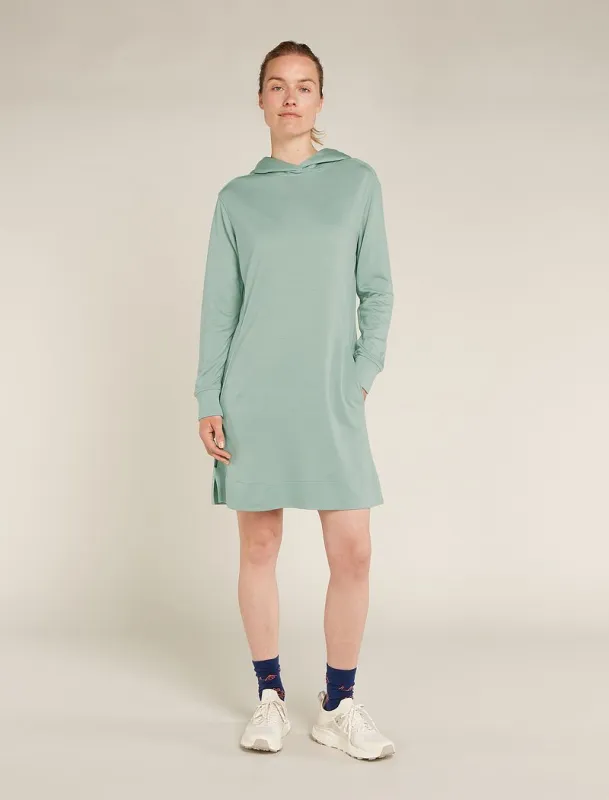 Icebreaker Merino Blend 200 Crush Long Sleeve Dress - Woman - Moss - Size XS made by Icebreaker