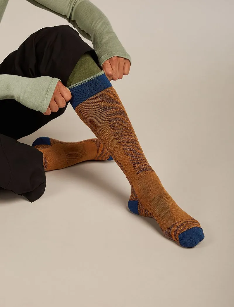 Icebreaker Merino Ski+ Light Over The Calf Socks Mountain Contour - Man - Trail/atlantis - Size M sold by Icebreaker product image thumbnail 3