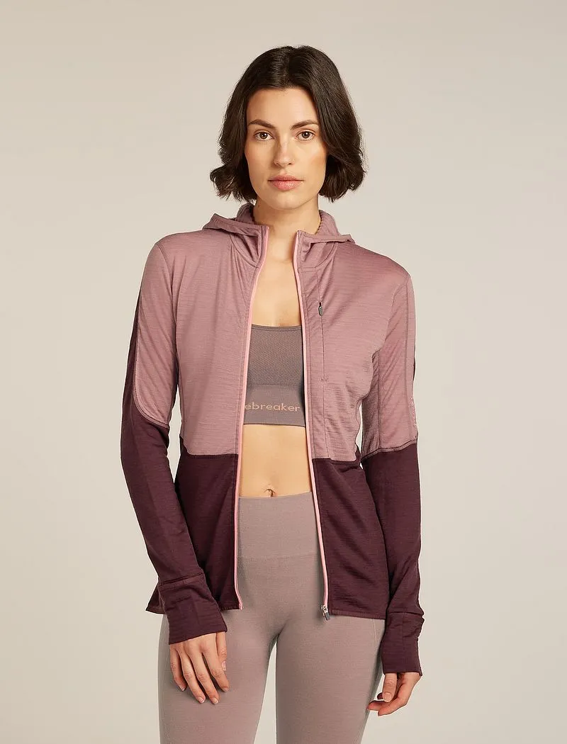 Icebreaker Merino Blend 200 Realfleece™ Descender Long Sleeve Zip Hoodie - Woman - Summit/java - Size M sold by Icebreaker