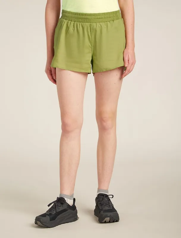 Icebreaker Merino Blend 125 ZoneKnit™ Speed 3" Shorts - Woman - Olive - Size S sold by Icebreaker