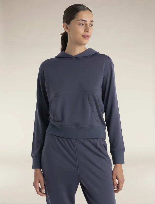 Icebreaker Merino Blend 200 Crush Long Sleeve Hoodie - Woman - Graphite - Size L sold by Icebreaker