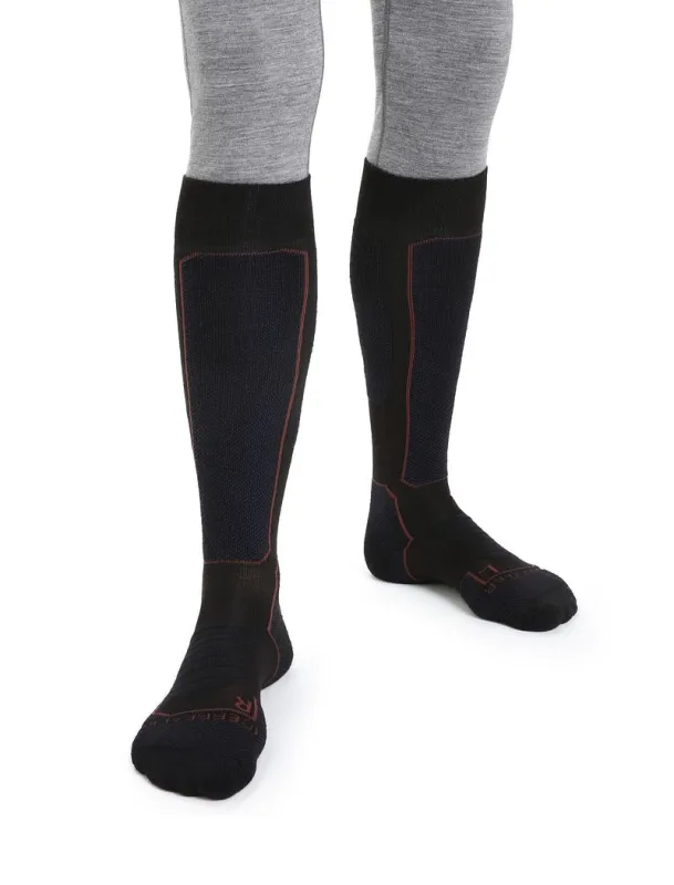 Icebreaker Merino Ski+ Medium Over the Calf Socks - Man - Black/royal Navy - Size S sold by Icebreaker