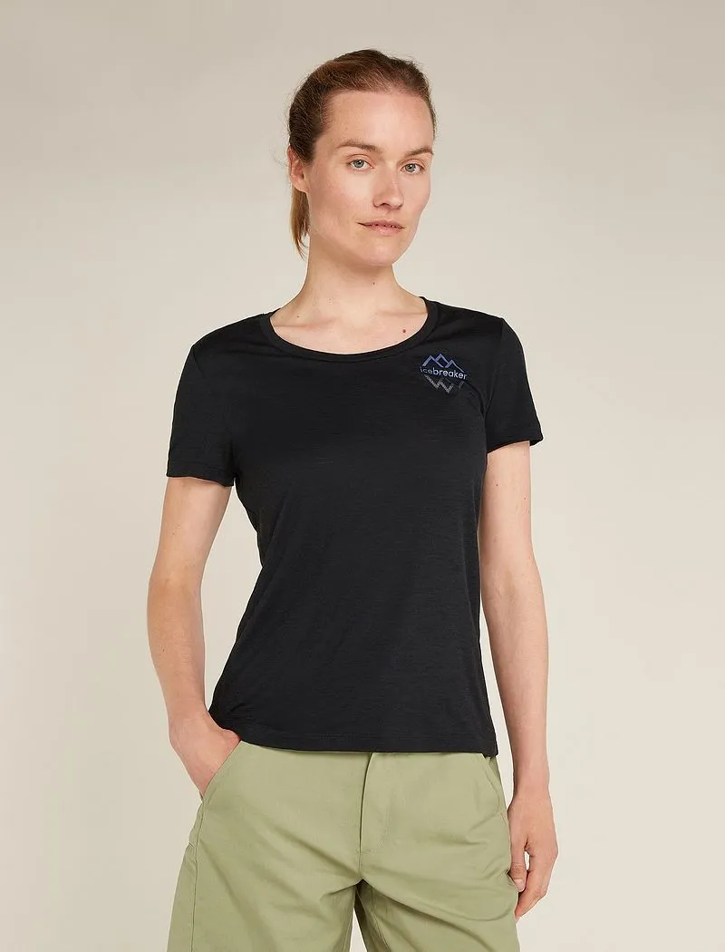 Merino 150 Tech Lite Short Sleeve Scoop T-Shirt Icebreaker Logo Reflections - Woman - Black - Size M sold by Icebreaker