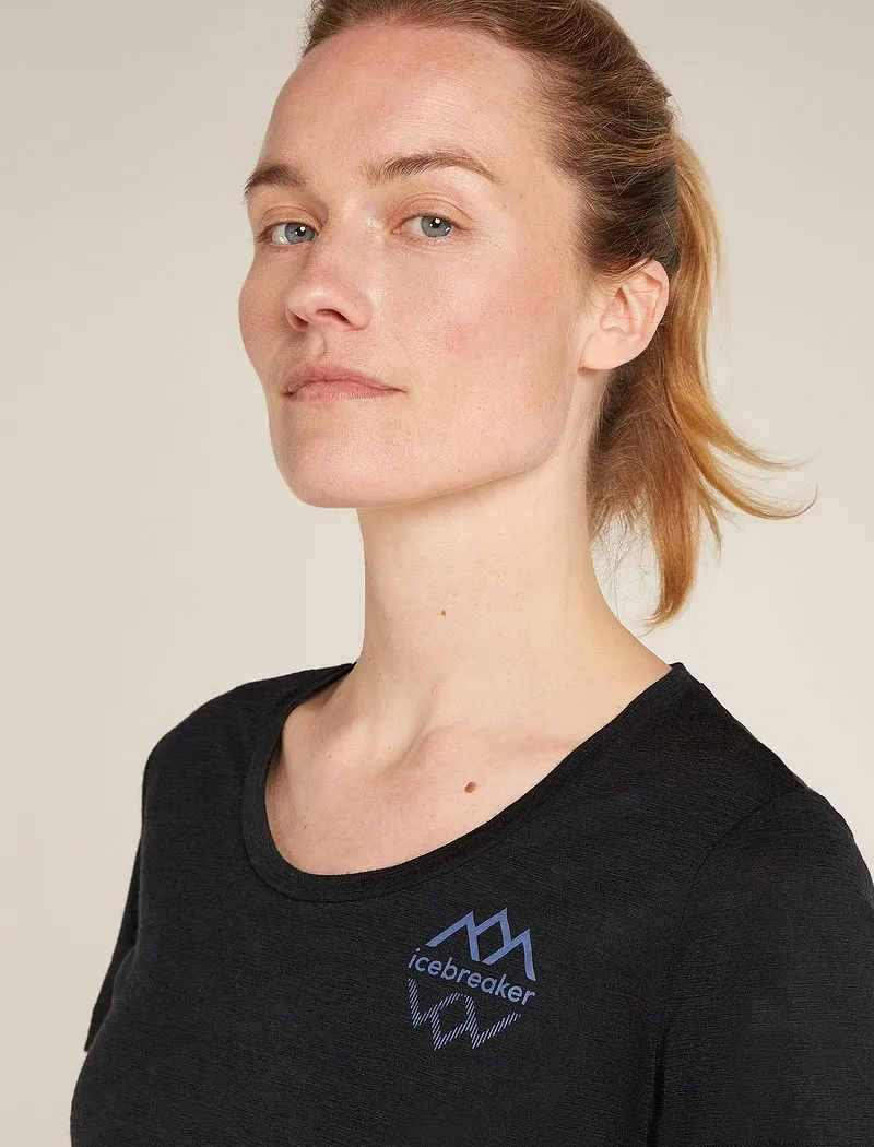 Merino 150 Tech Lite Short Sleeve Scoop T-Shirt Icebreaker Logo Reflections - Woman - Black - Size M sold by Icebreaker product image thumbnail 5