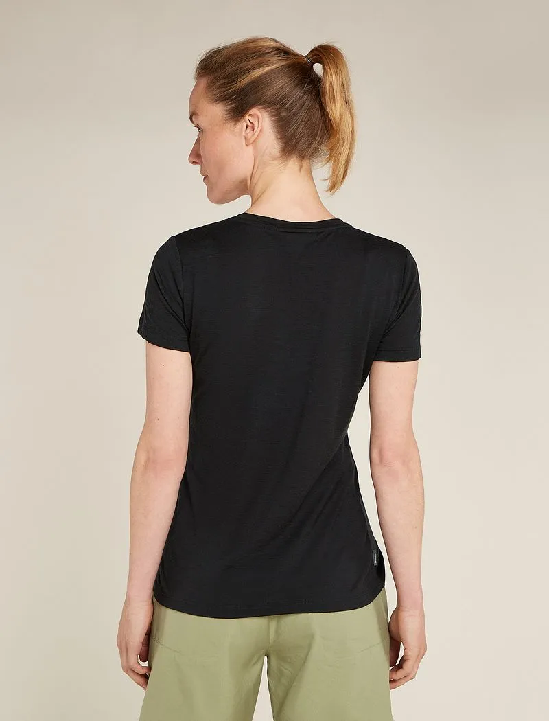 Merino 150 Tech Lite Short Sleeve Scoop T-Shirt Icebreaker Logo Reflections - Woman - Black - Size S sold by Icebreaker product image thumbnail 2