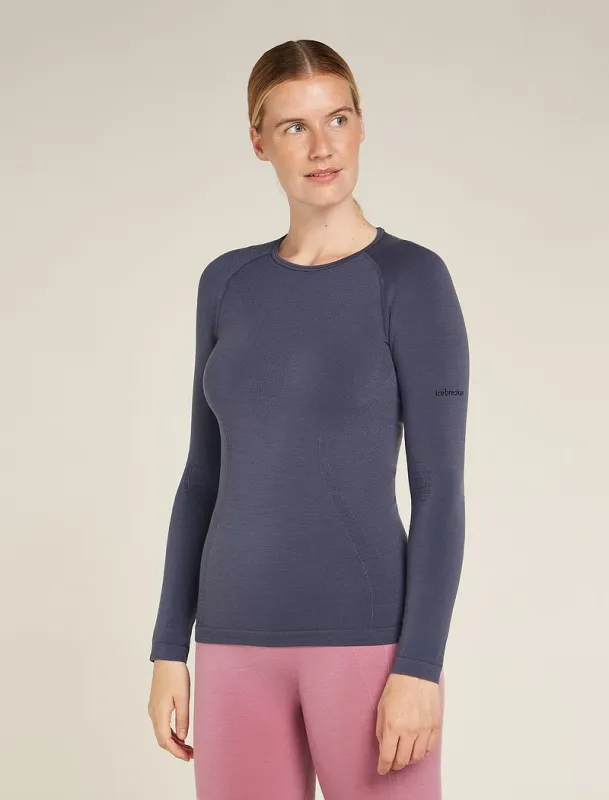 Icebreaker Merino Blend 260 ZoneKnit™ Seamless Long Sleeve Crew Thermal Top - Woman - Graphite - Size M sold by Icebreaker