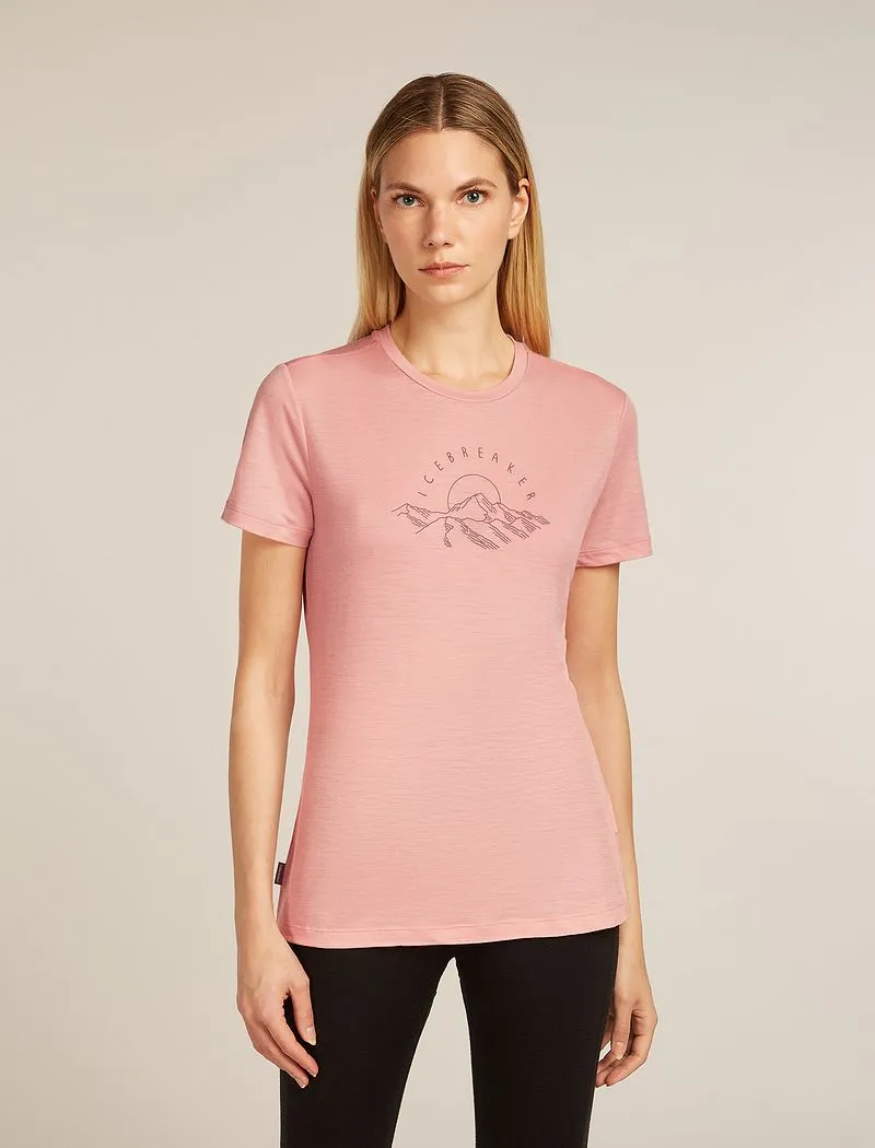 Icebreaker Merino 150 Tech Lite Short Sleeve T-Shirt Sunrise Summit - Woman - Blush - Size XL sold by Icebreaker