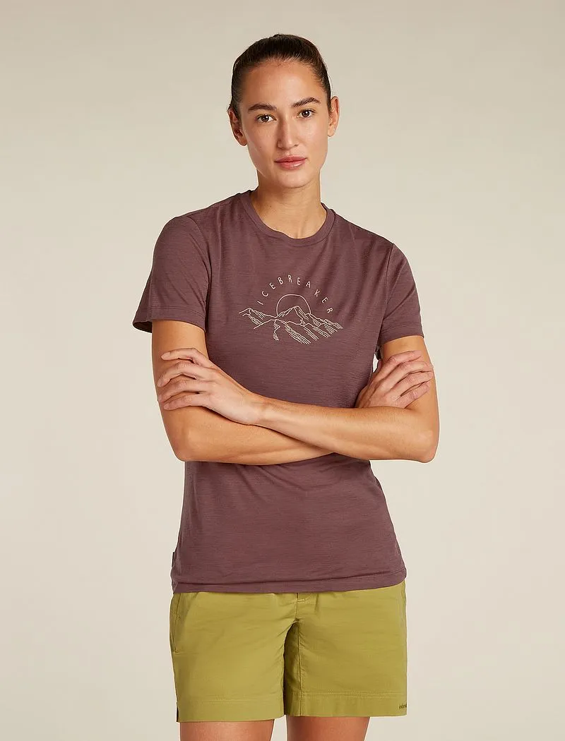 Icebreaker Merino 150 Tech Lite Short Sleeve T-Shirt Sunrise Summit - Woman - Carob - Size XS sold by Icebreaker