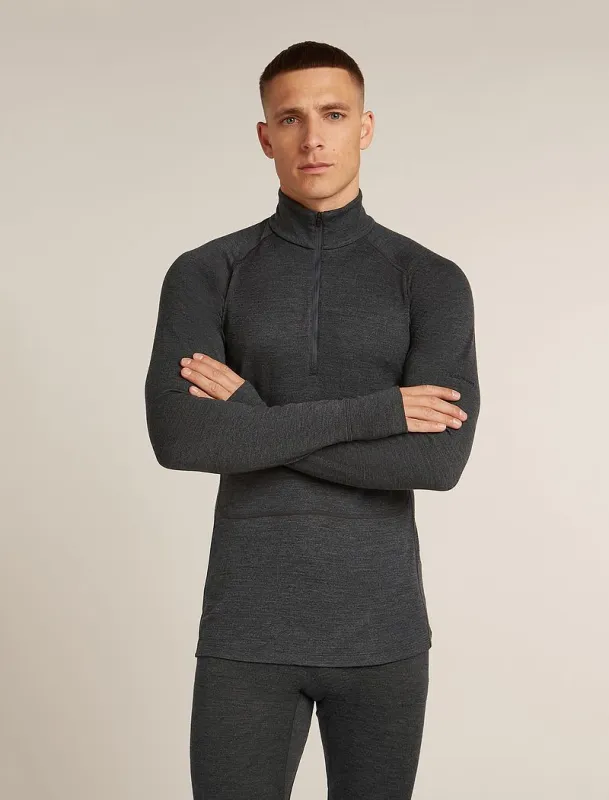 Icebreaker Merino 260 ZoneKnit™ Long Sleeve Half Zip Thermal Top - Man - Jet Hthr - Size L sold by Icebreaker