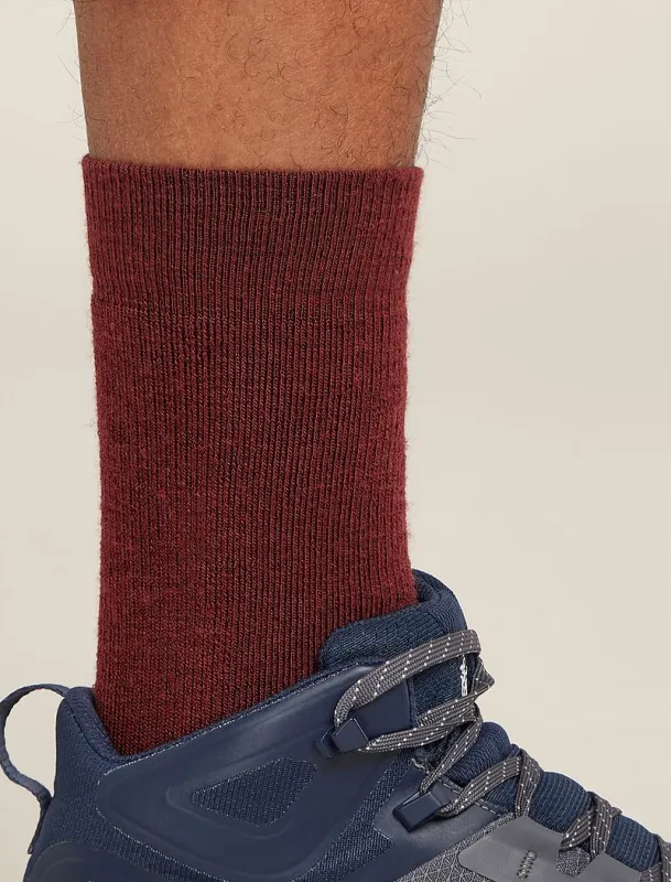 Icebreaker Merino Hike+ Medium Crew Socks - Man - Port/blaze - Size S sold by Icebreaker