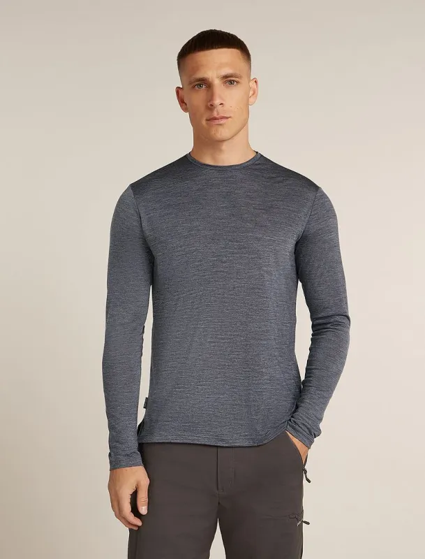 Icebreaker Merino Blend 125 Cool-Lite™ Sphere Long Sleeve T-Shirt - Man - Midnight Navy Hthr - Size S sold by Icebreaker