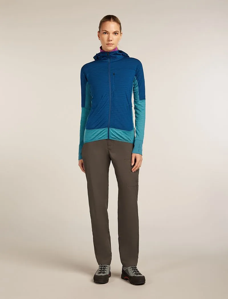 Icebreaker Merino Blend 300 RealFleece™ Descender Long Sleeve Zip Hoodie - Woman - Topaz/atlantis - Size S sold by Icebreaker product image thumbnail 3