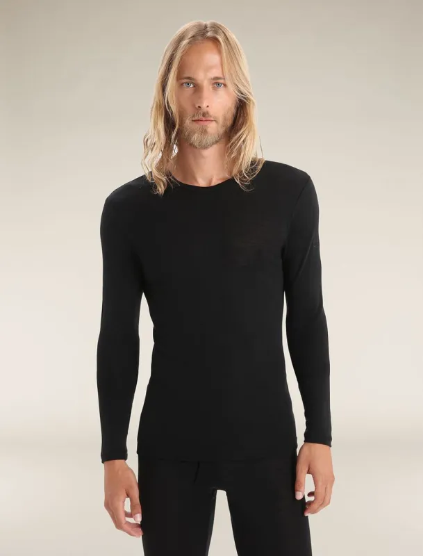 Icebreaker Merino 175 Everyday Long Sleeve Crew Thermal Top - Man - Black - Size S sold by Icebreaker