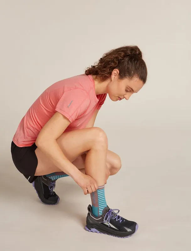 Icebreaker Merino Blend Run+ Ultralight Crew Socks - Woman - Topaz/summit - Size S sold by Icebreaker