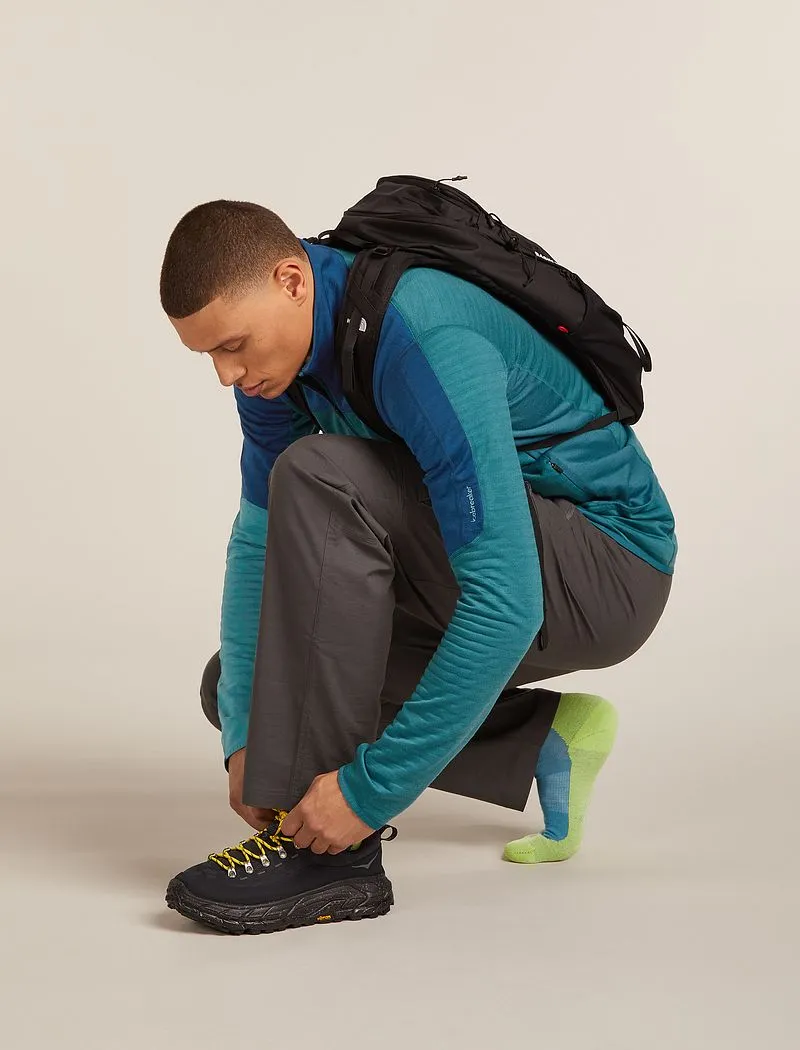 Icebreaker Merino Hike+ Medium Crew Socks Across the Peaks - Man - Topaz/peridot - Size S sold by Icebreaker