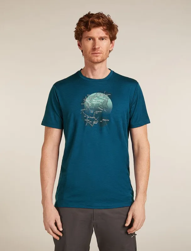 Icebreaker Merino 150 Tech Lite Short Sleeve T-Shirt Ruapehu Round - Man - Atlantis - Size M sold by Icebreaker